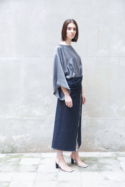 Extra long wrap skirt