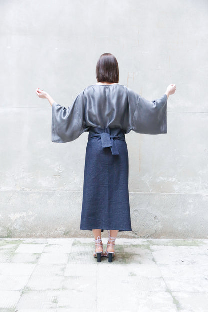Extra long wrap skirt