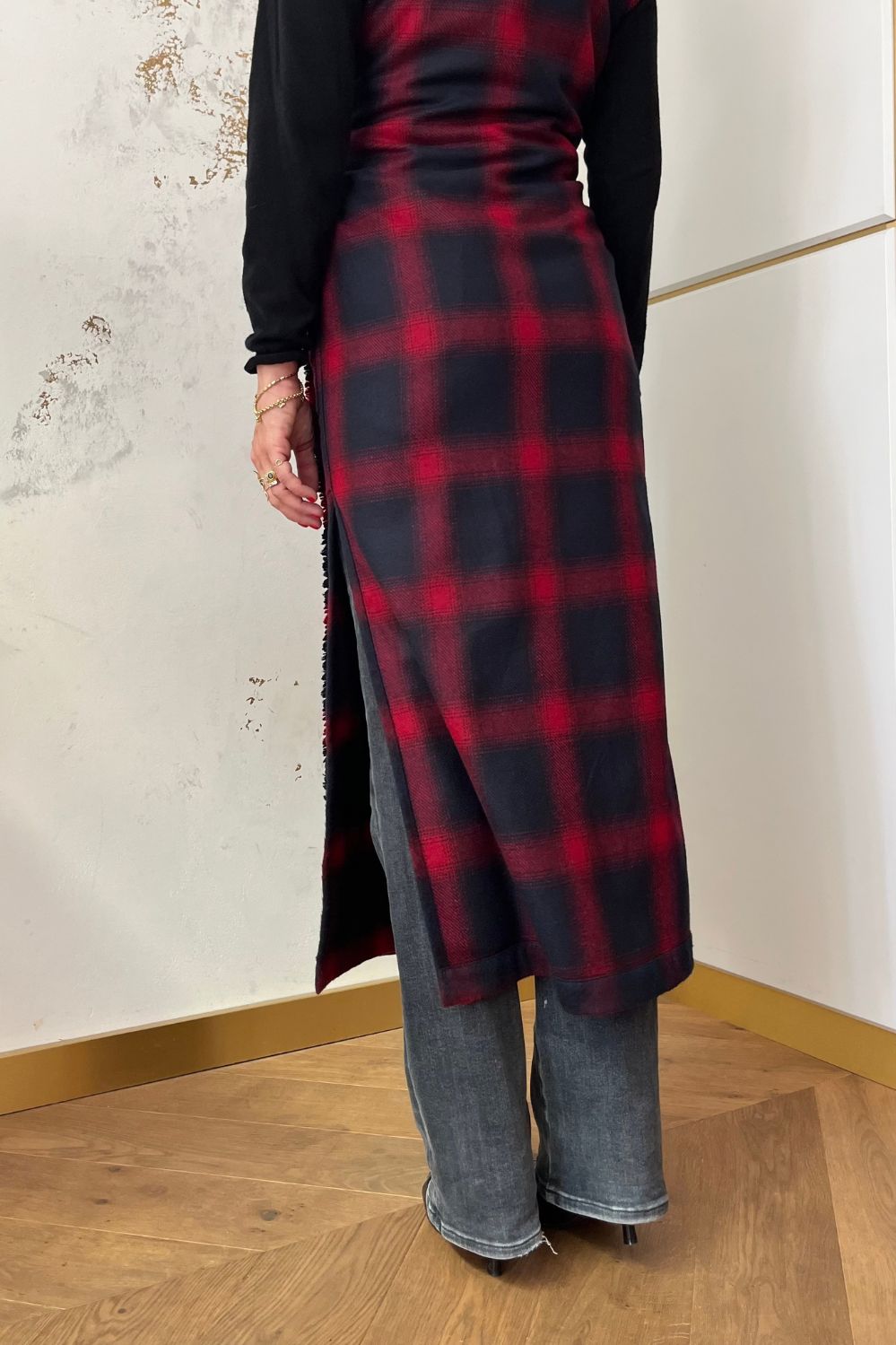 Gilet lungo in lana riciclata